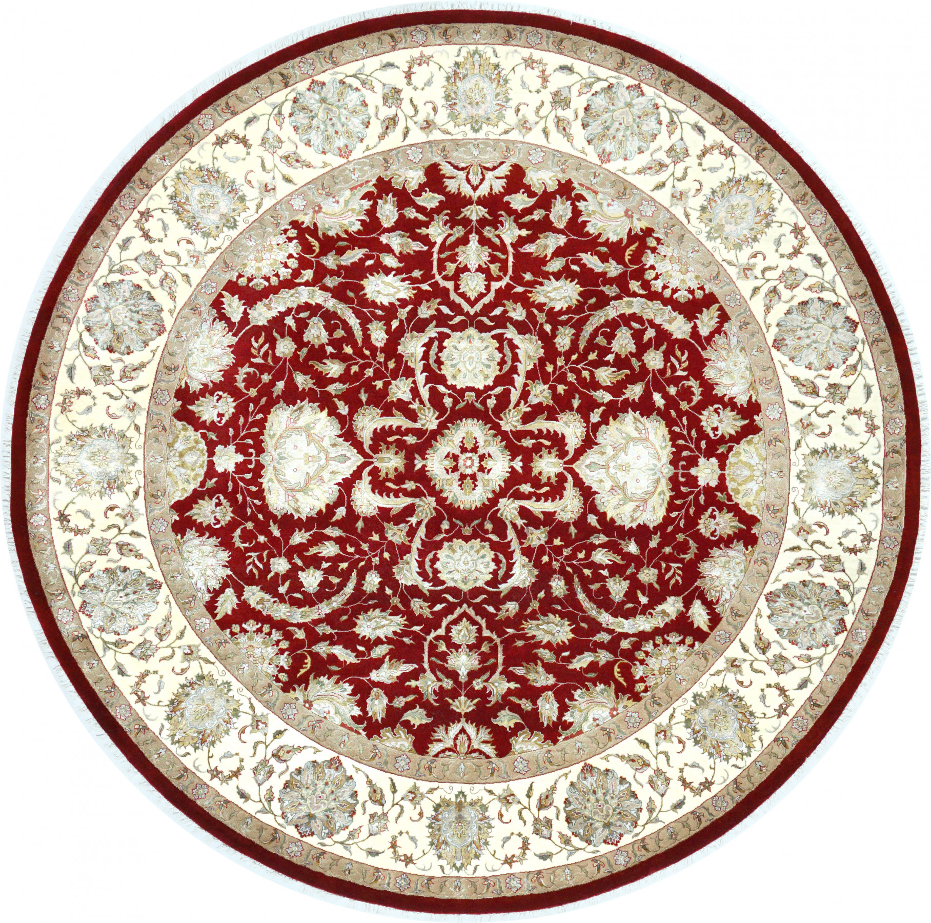 Ковер 2,47х2,47 Indien Orient floral beige red round